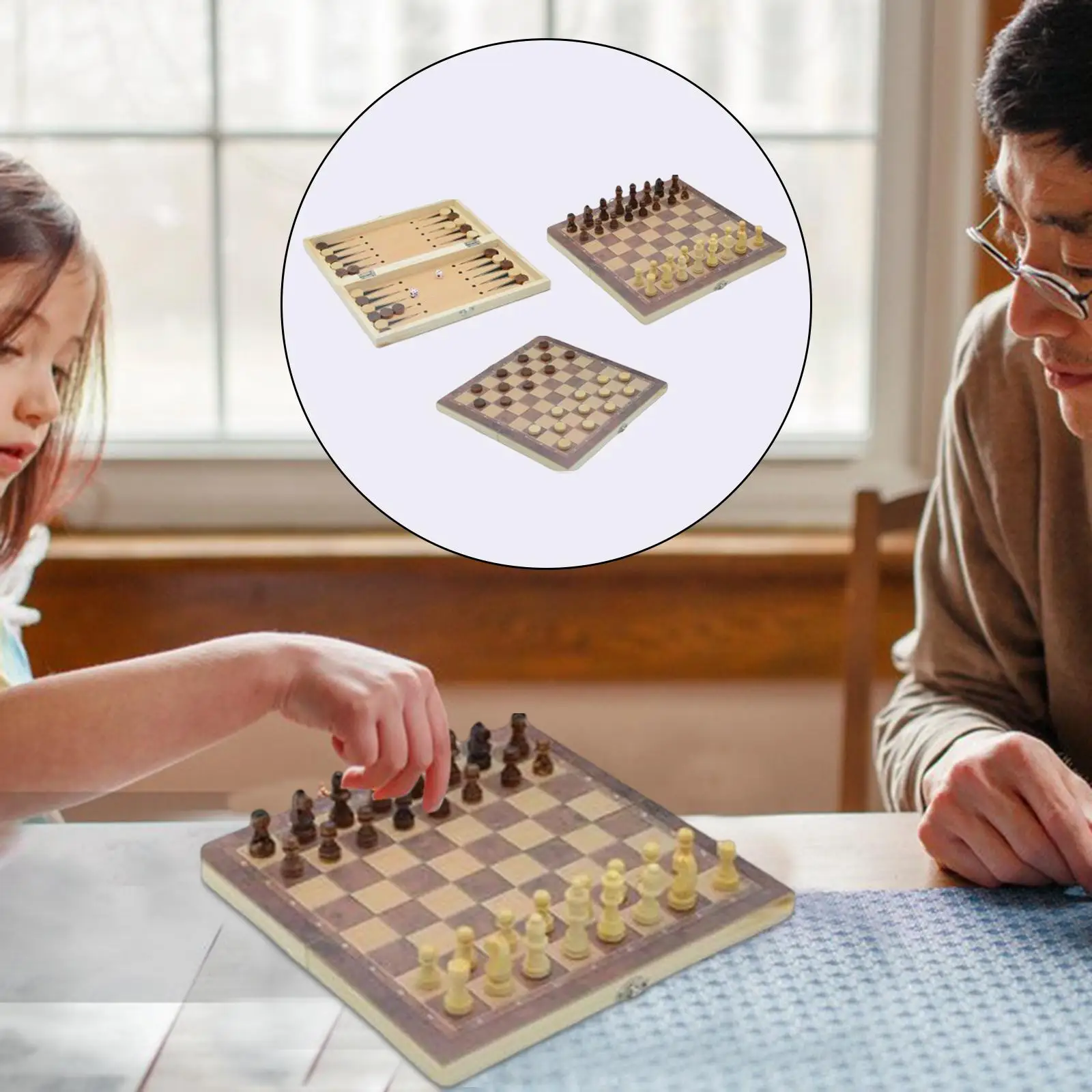 

Board Games Lightweight Folding Chess Game Travel Case Chess Set for Travel