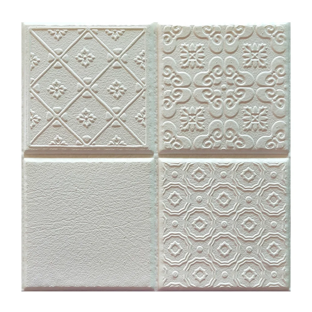

Decorative 3D Wall Tile Stickers Self-adhesive Square Simple European Style Easy Peel for Kitchen Bathroom