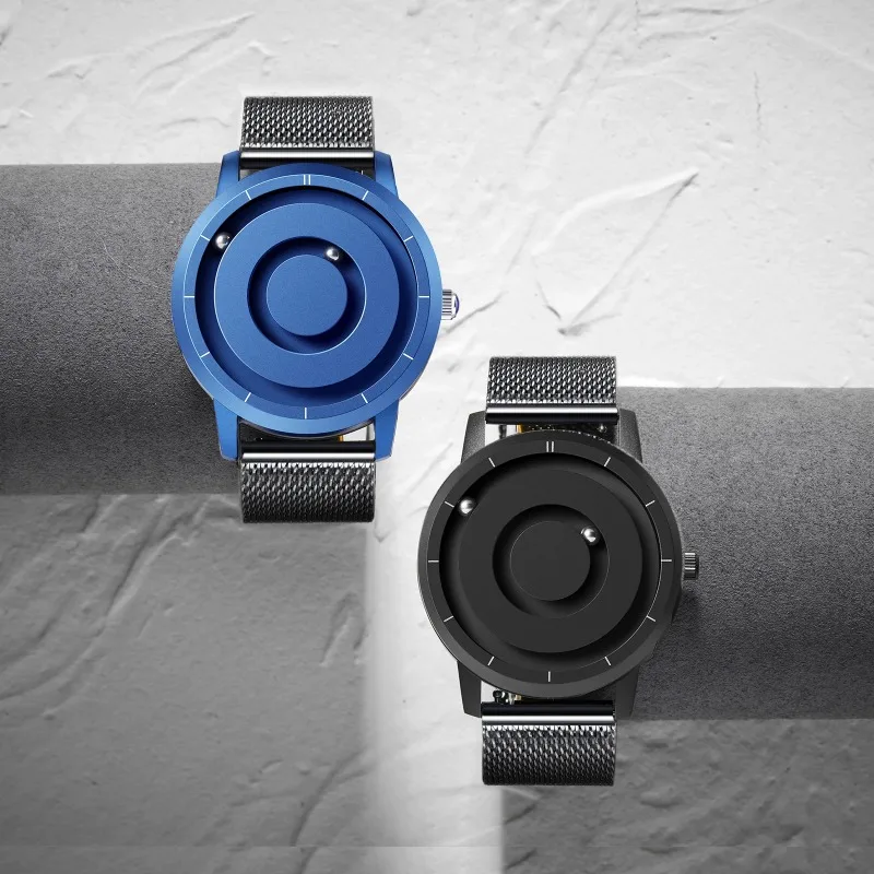 

Quartz Watch Magnetic Bead Analog Unique Creative Pointer Design Unisex Magnetic No Border Watches Magnetic Men' Wristwatch