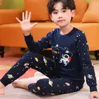 Пижама для маленьких мальчиков, Осенняя детская одежда с длинным рукавом, одежда для сна, пижамы для подростков, хлопковые Пижамные комплекты для детей 6, 8, 10, 12, 14 лет