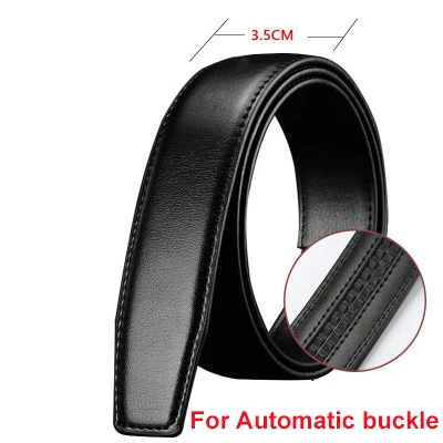 

No Buckle Genuine Leather Belt Strap For Automatic Buckle Pin Buckle 2.4cm 2.8cm 3.0cm 3.2cm 3.5cm 3.8cm Width Men Belt Black