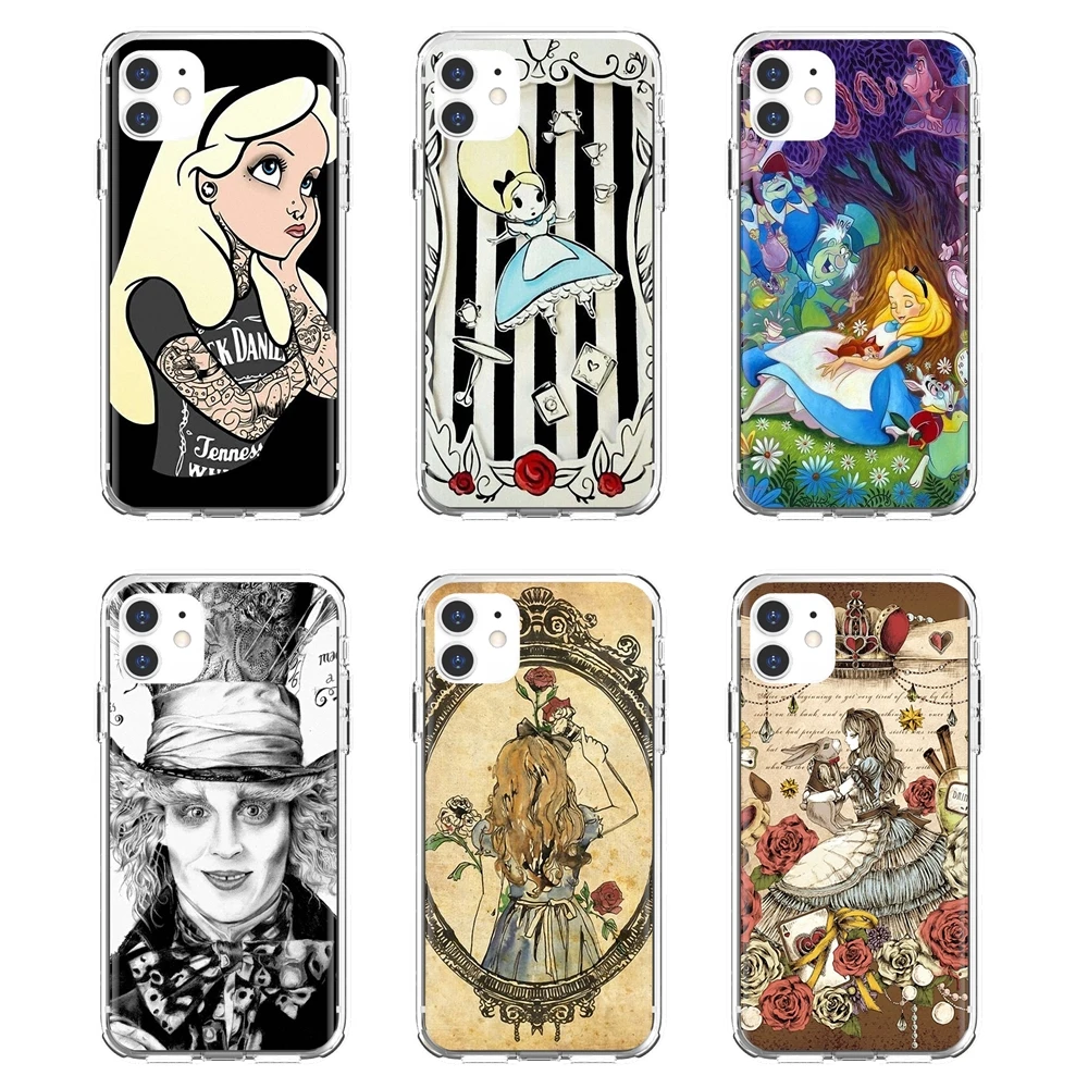 Мягкий чехол для Huawei P50 P30 P40 P20 P8 P9 P10 Lite Pro 2016 2017 P Smart Plus 2019 с татуировкой Алиса в