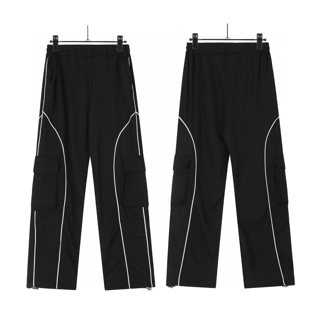 

Men's Fall/Winter 2023 High Quality Co-branded Multi-pocket Workwear Panels Striped Straight High Street Pants