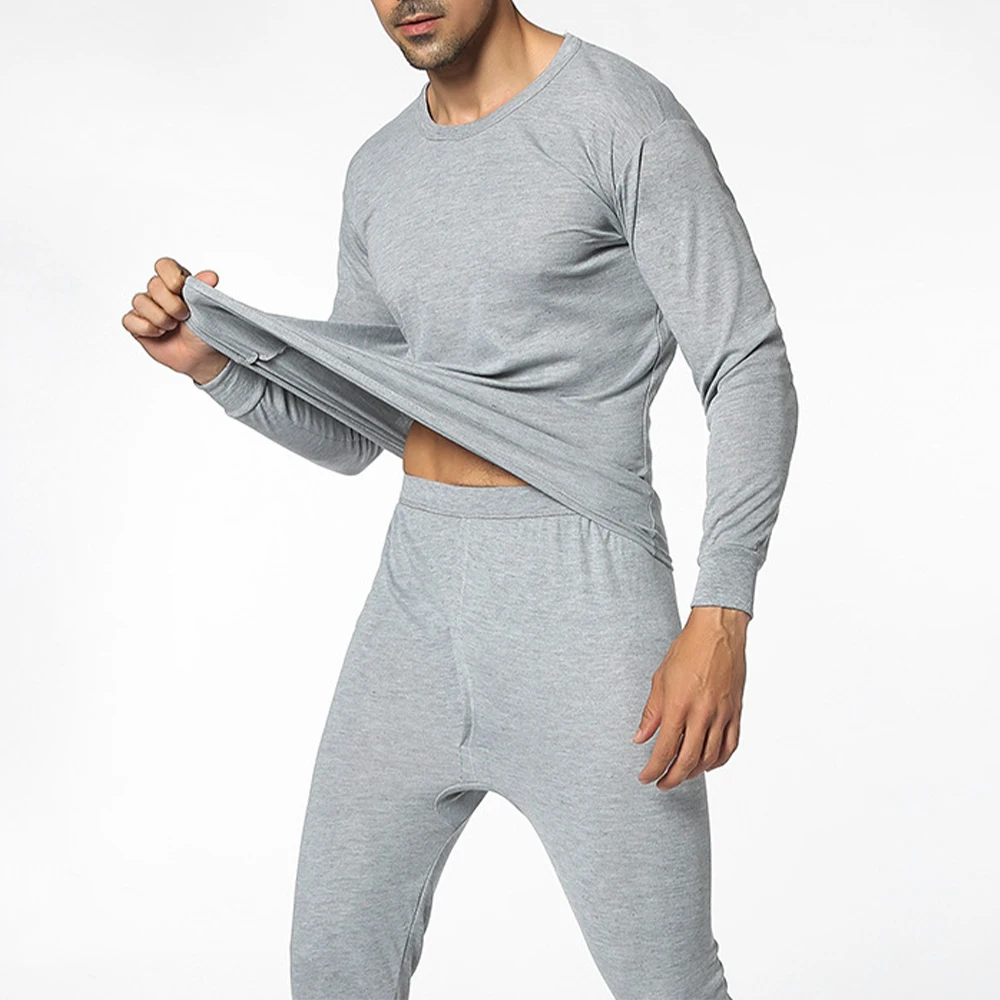 

Men Underwear Long Johns Suit Thermal Underwear Sets For Men Winter Thermos Underwear Thin Fleece Solid Color Keep Warm Clothes