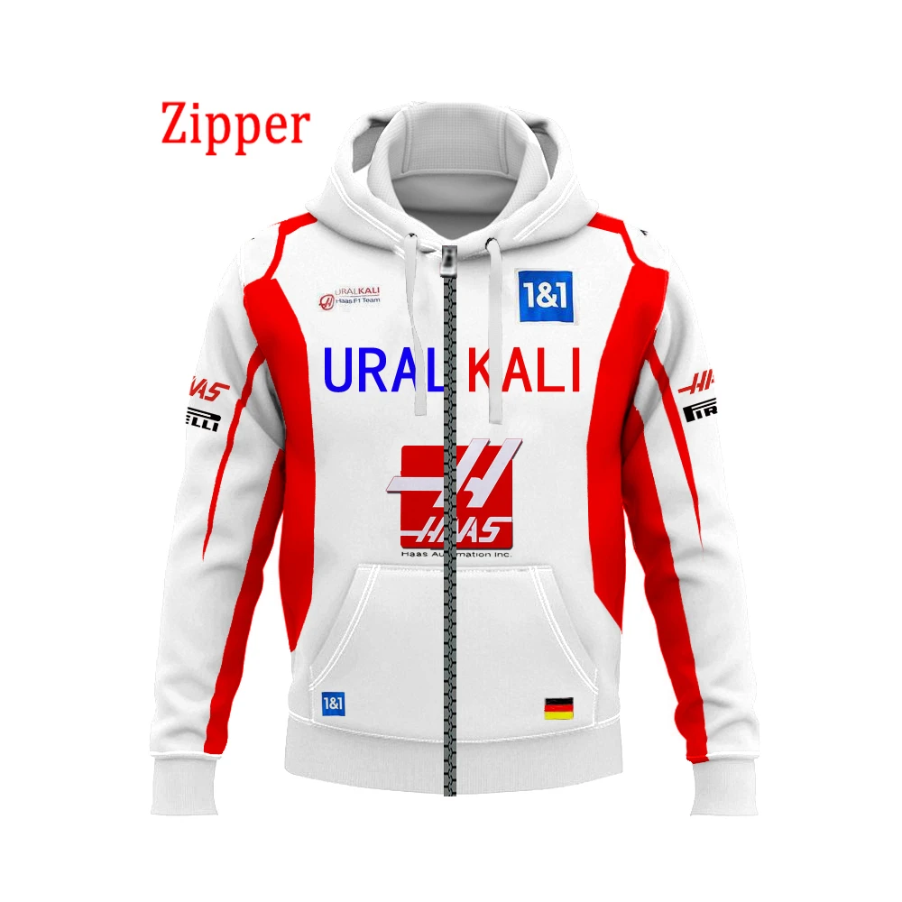 Autumn 2022 Formula 1 Hass Team Zipper Hoodie For Men And Women Outdoor Racing Extreme Sports Lovers Casual Pullover