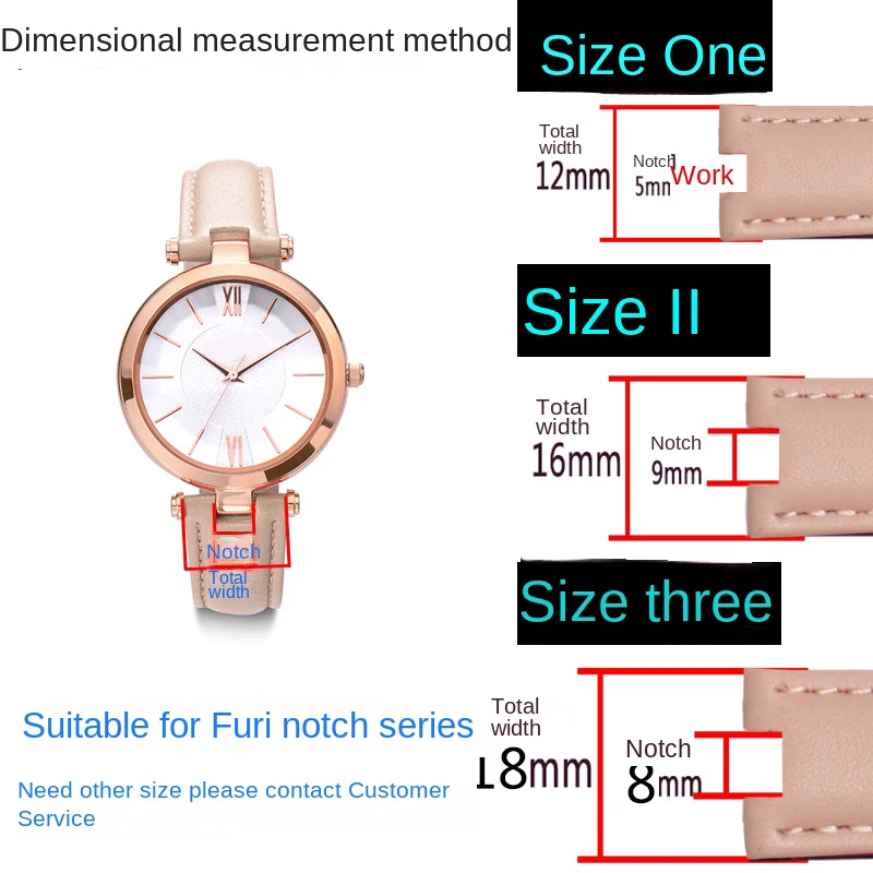 Индивидуальный ремешок с выемкой для Folli Follie кожаный женский браслет MK Rossini Armani 12x5