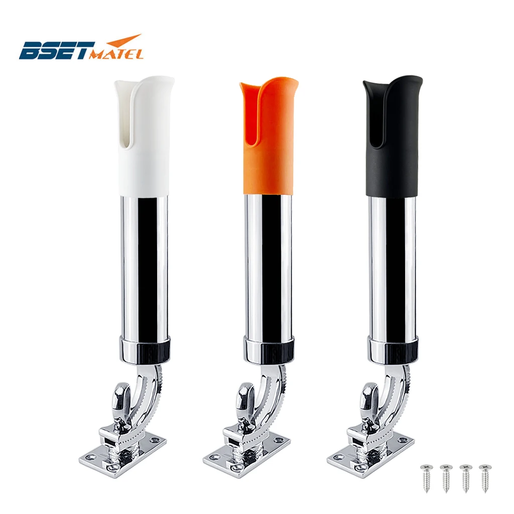 

Adjustable Deck Mount stainless steel 316 fishing rod rack holder pole bracket support Marine boat yacht fishing Accessories