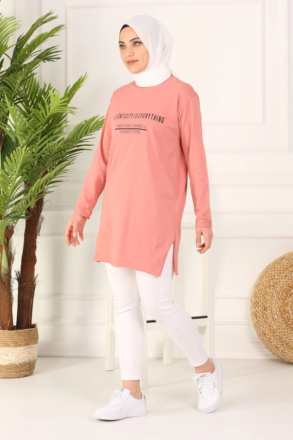 Yazlık чесаный NY-грязно-розовый