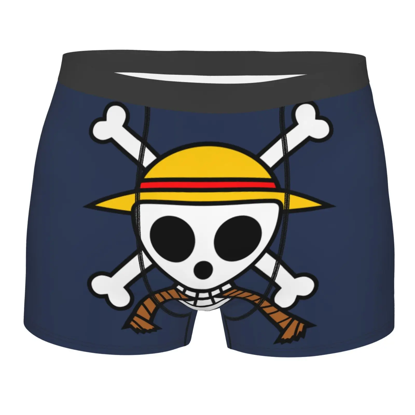 

The King of Pirates Mens Boxers Male Underpants Double Sides Printed Soft Breathable Machine Wash Anime Shorts Print Polyester