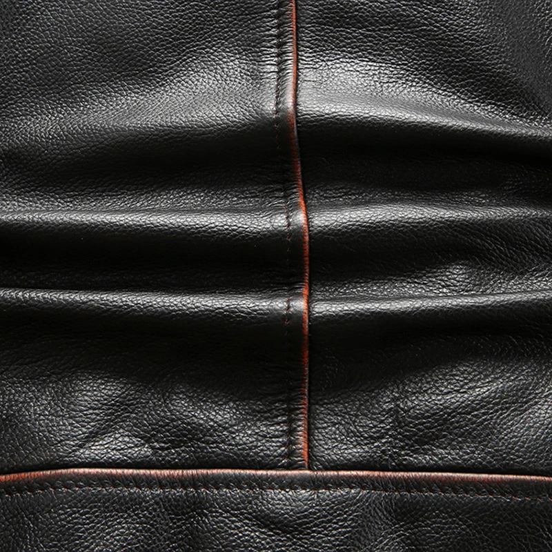 Куртка-бомбер мужская Однослойная из натуральной кожи на весну-осень