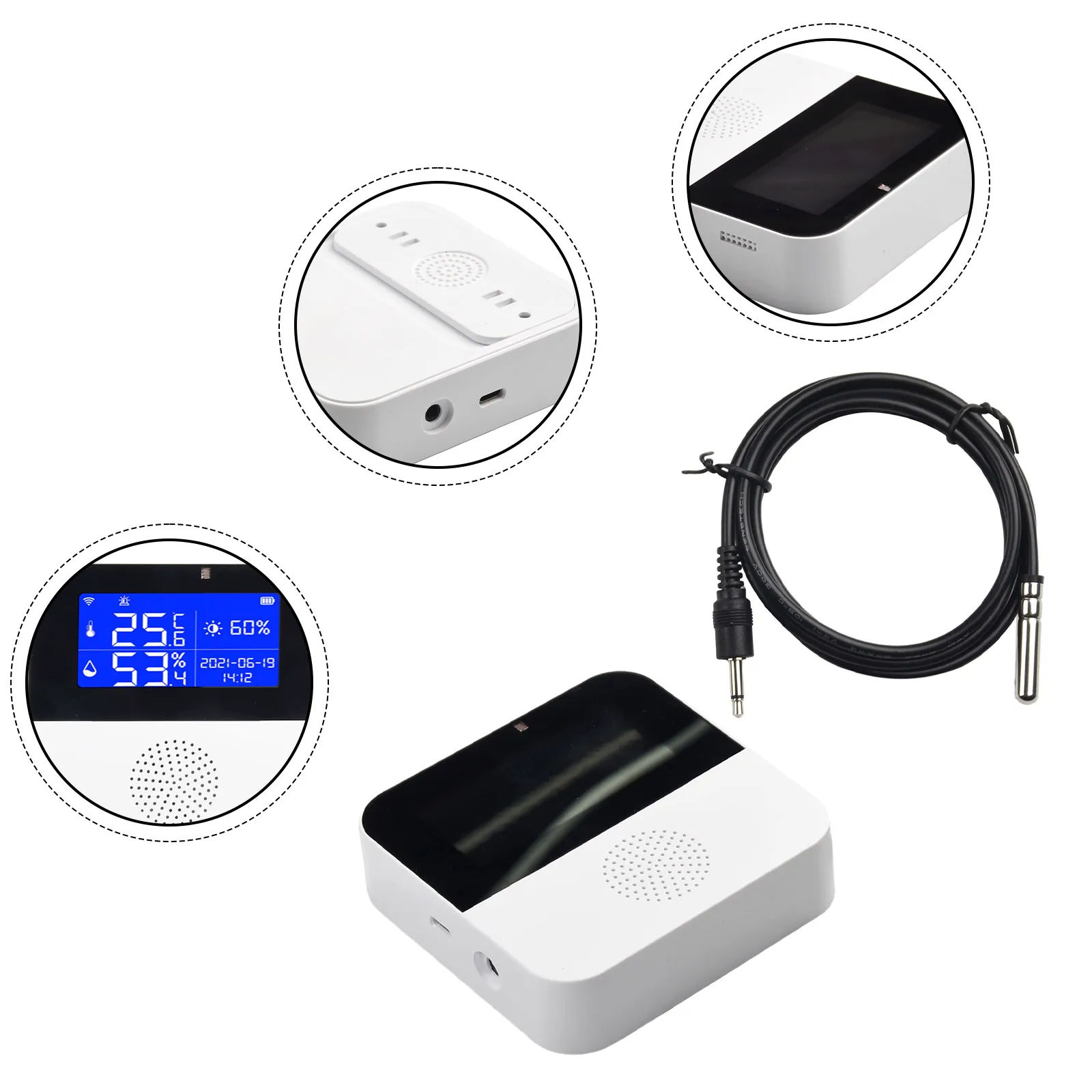 Датчик температуры Wi-Fi с внешним зондом экран Smart Life удаленный монитор комнатный