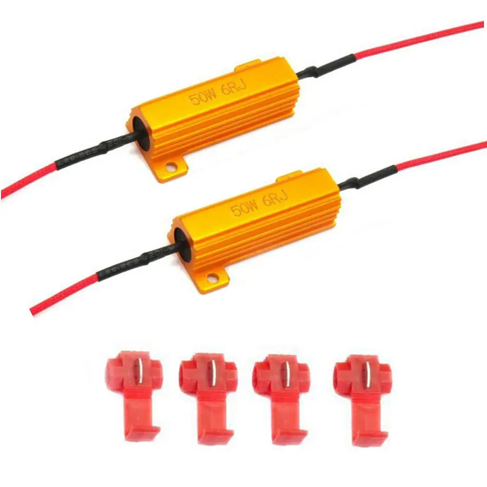 

50W 6ohm резисторы нагрузки, исправить светодиодные лампы сигнала поворота гипер мигание, быстрое мигание, мерцание, код ошибки Canbus обходной аксессуар