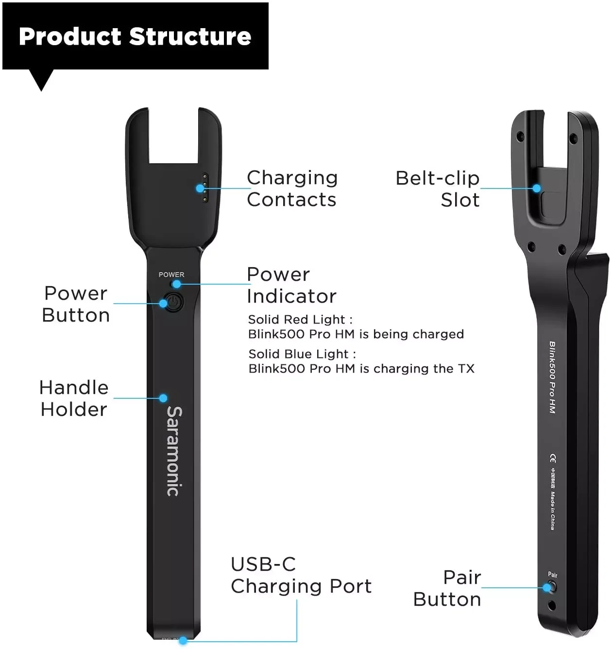 Держатель микрофона Saramonic Blink500 Pro HM для передатчика TX ENG/EFP |