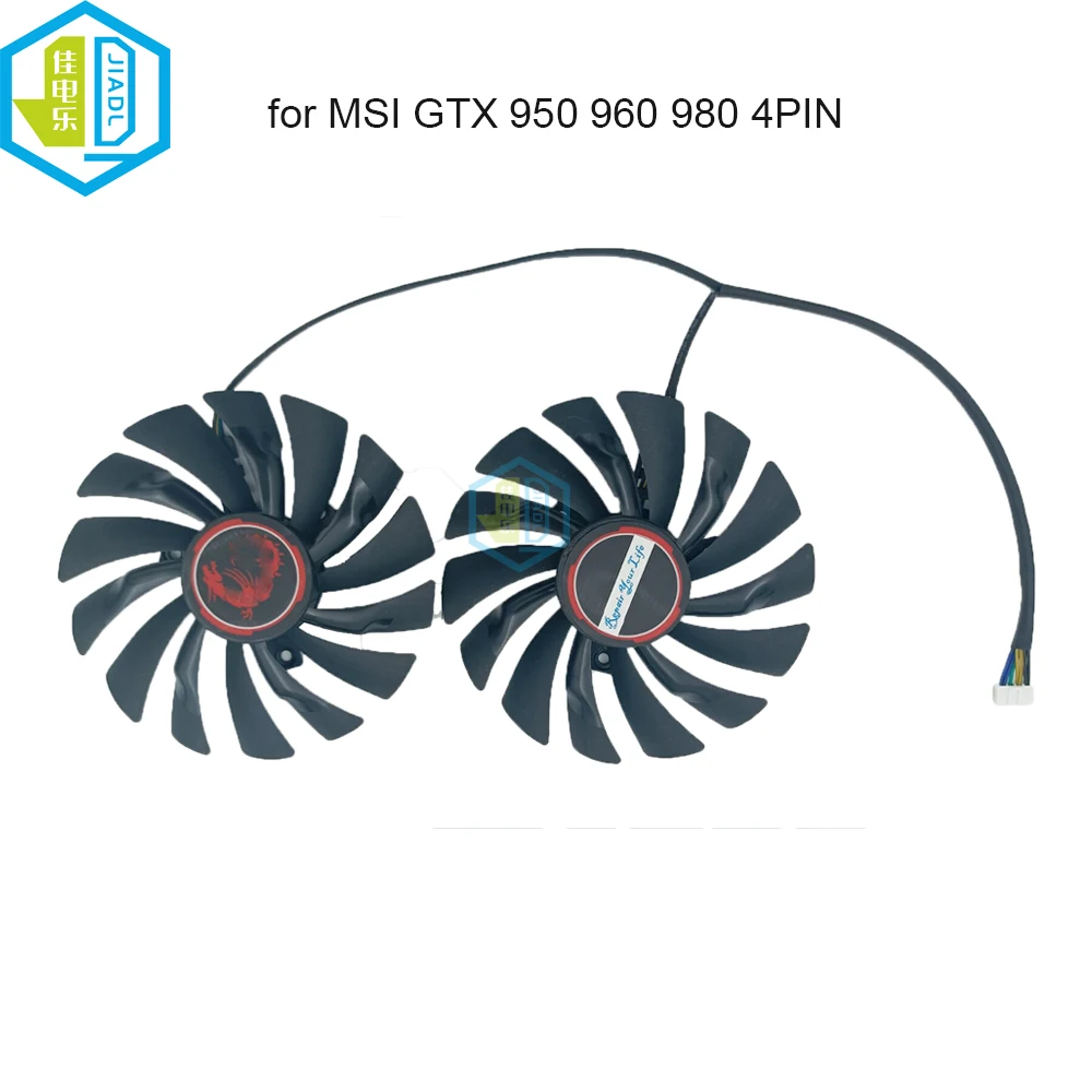 2 шт., Охлаждающие вентиляторы для графических карт MSI GTX 980Ti 980 970 960 R9 950 R9 380 R9 390 R9 390X GTX980