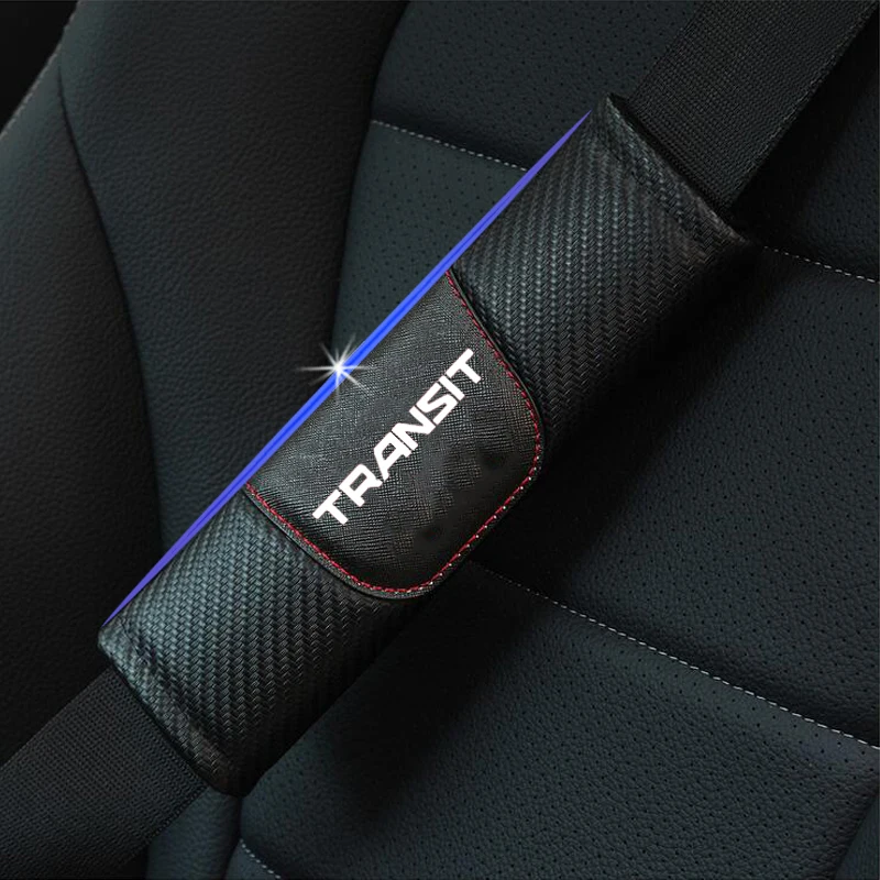 

Для Ford Transit 2 шт. модный кожаный ремень безопасности из углеродного волокна автомобильные аксессуары