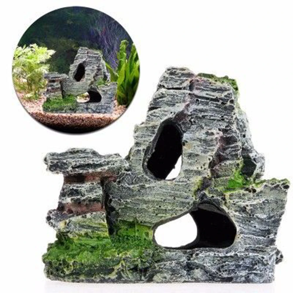 

Aquarium Landscape Decoration Rock Cave Tree Bridge Fish Tank Ornament Rockery Decor Garden Statue Lawn Decorations