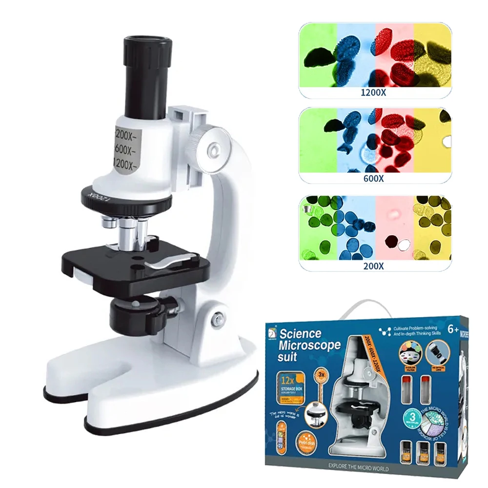 

Portable 1200X Digital Trinocular Microscope Children's Kits Electronic Optical Biological Microscopes for Science Soldering