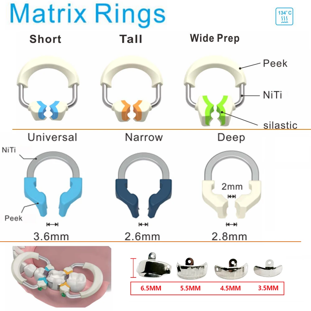 Стоматологические матричные ленты NITI металлические матрицы зажимное кольцо