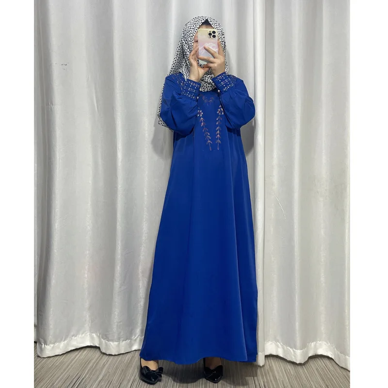 Morocco Eid Muslim Women 2023 New Diamonds Dress Abaya Party Dresses Dubai Arab Turkey Ramadan  جلابيه نسائية   long dress