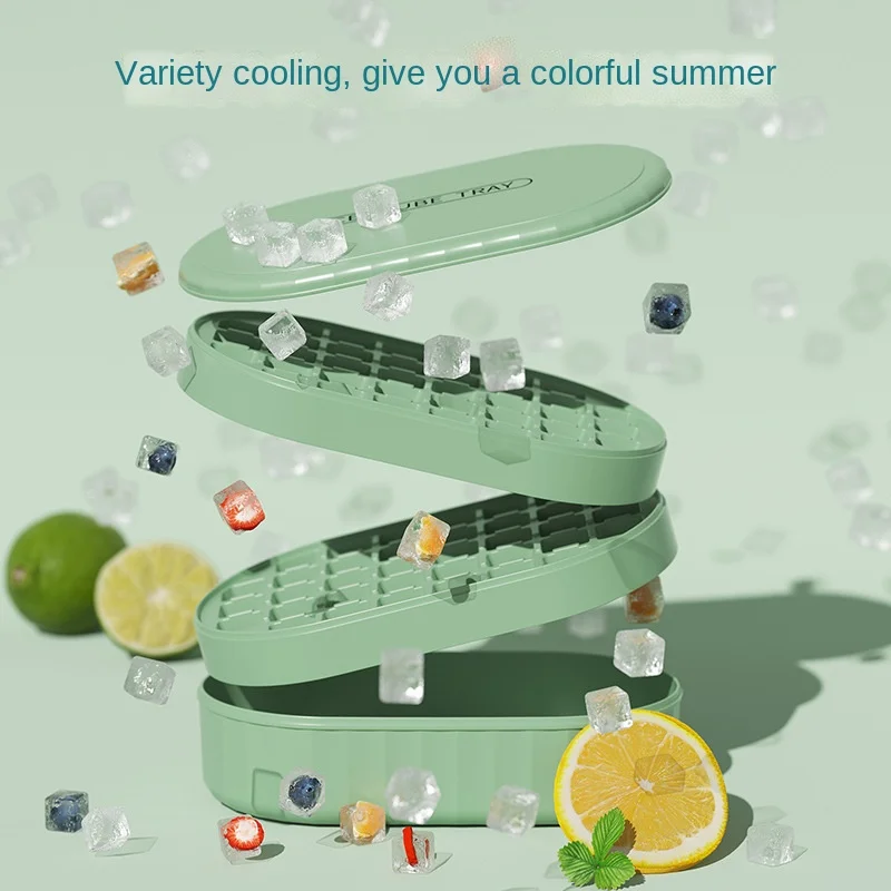 

New Summer Silicone Ice Tray Food-grade Ice Cube Mold Large-capacity Ice-making Container Ice Storage Box Refrigerator Artifact