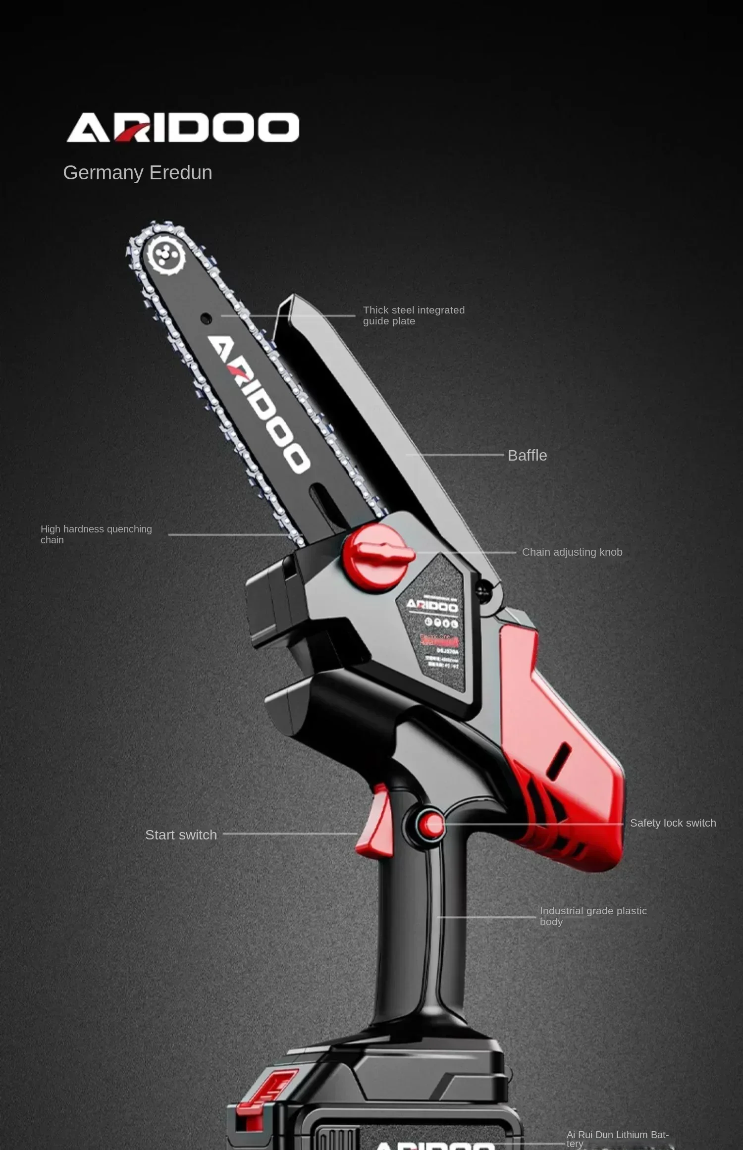 Outdoor Cordless Electric Saw with Brushless Motor Lightweight Handy Small Handheld Chainsaw for Cutting and Chopping Trees