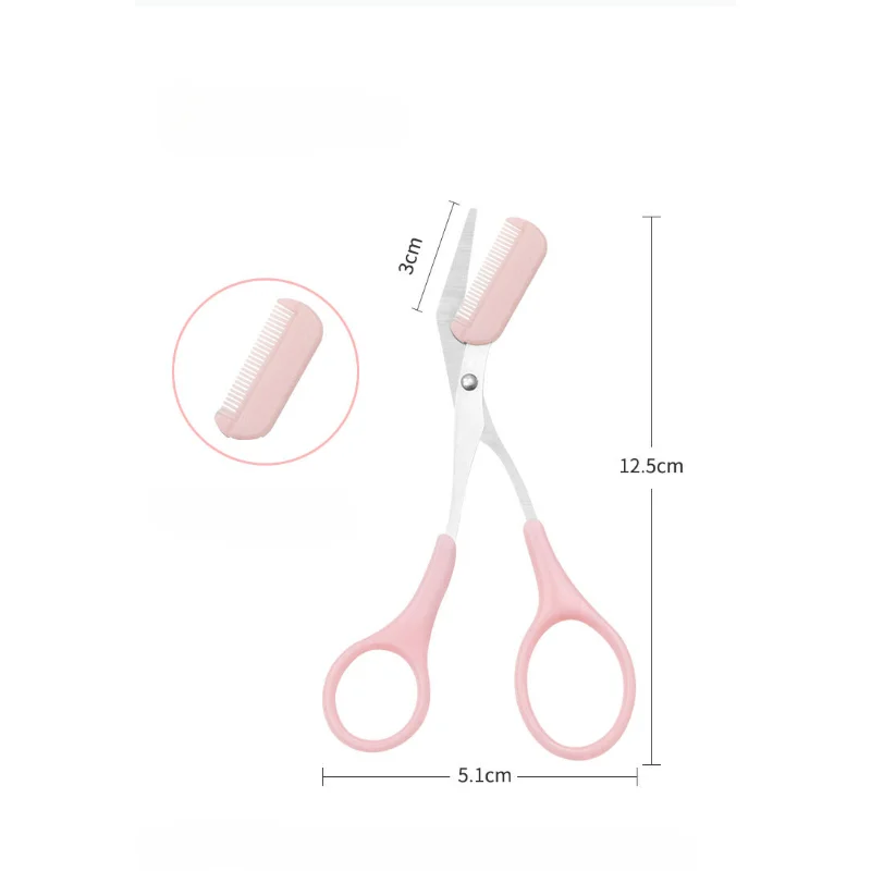 

Eyebrow Trimmer Scissors Comb Stainless Steel Brow Hair Scissors Clips Shaping Razor Grooming Trimmer 1Pcs Makeup Accessories