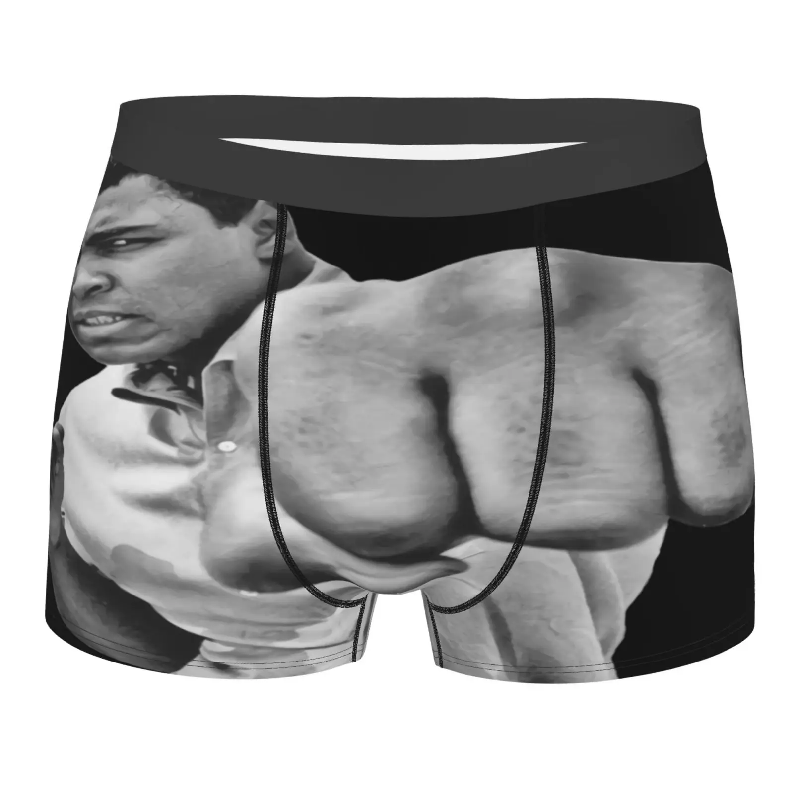 

Мужские боксерские трусы с U-образным мешочком, брендовые забавные шорты-боксеры, мужские длинные штаны и топ, хаммеда Али кассии глина, белы...