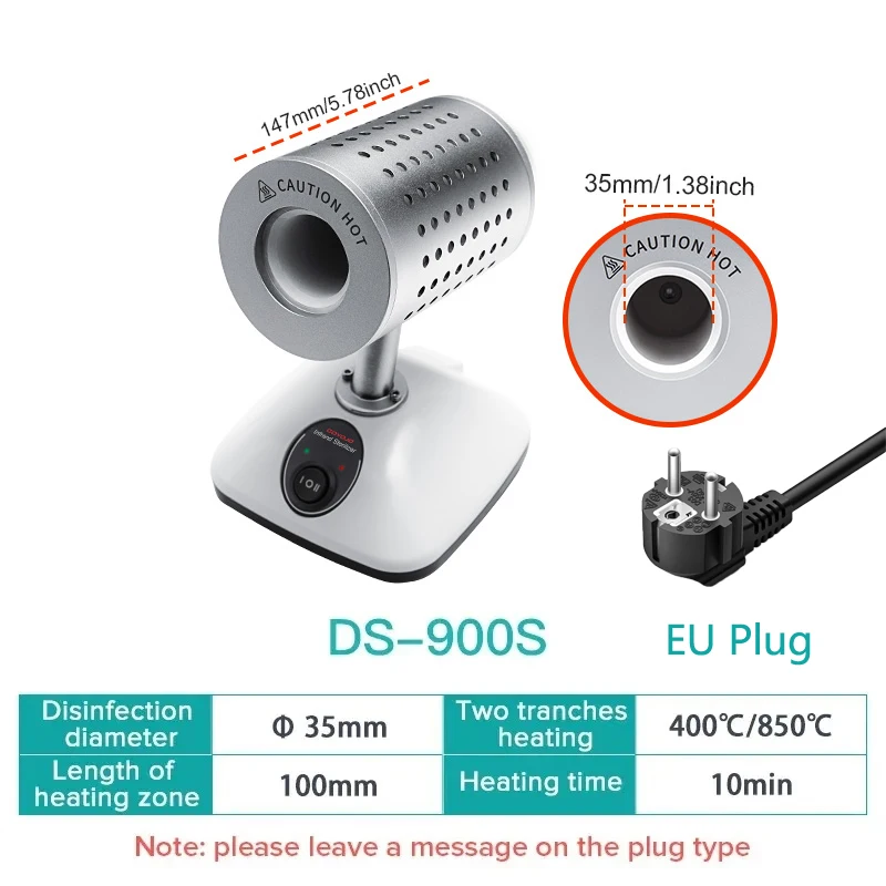 

Лабораторный инфракрасный стерилизатор с 14/35 мм кольцевой стерилизатор для инокуляции 400 °C/825 °C для скальпеля, иглы, иннокуляции, вакцинации