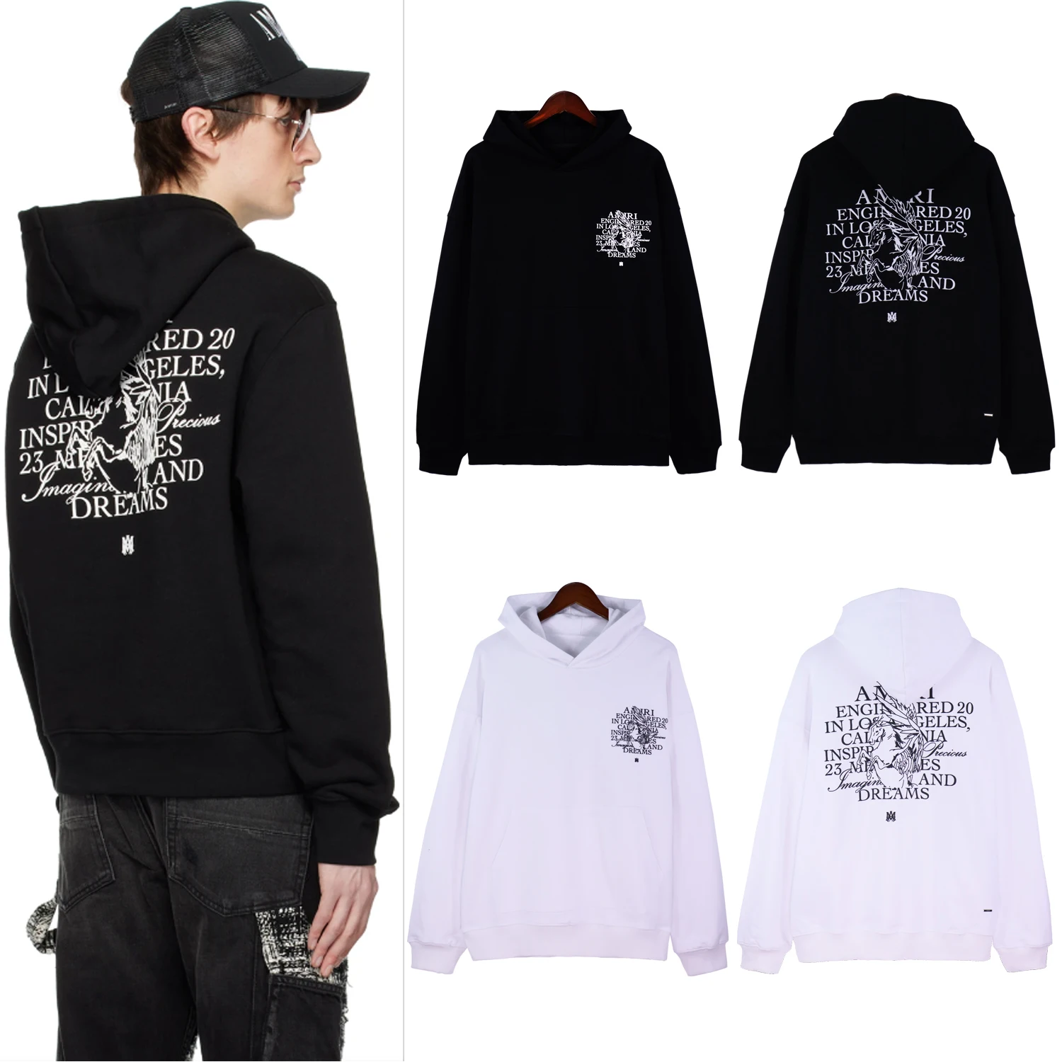 

2023 Autumn Winter lovers New high-quality 100 Cotton Classic Letters print Loose hoodie High Street Fashion Style