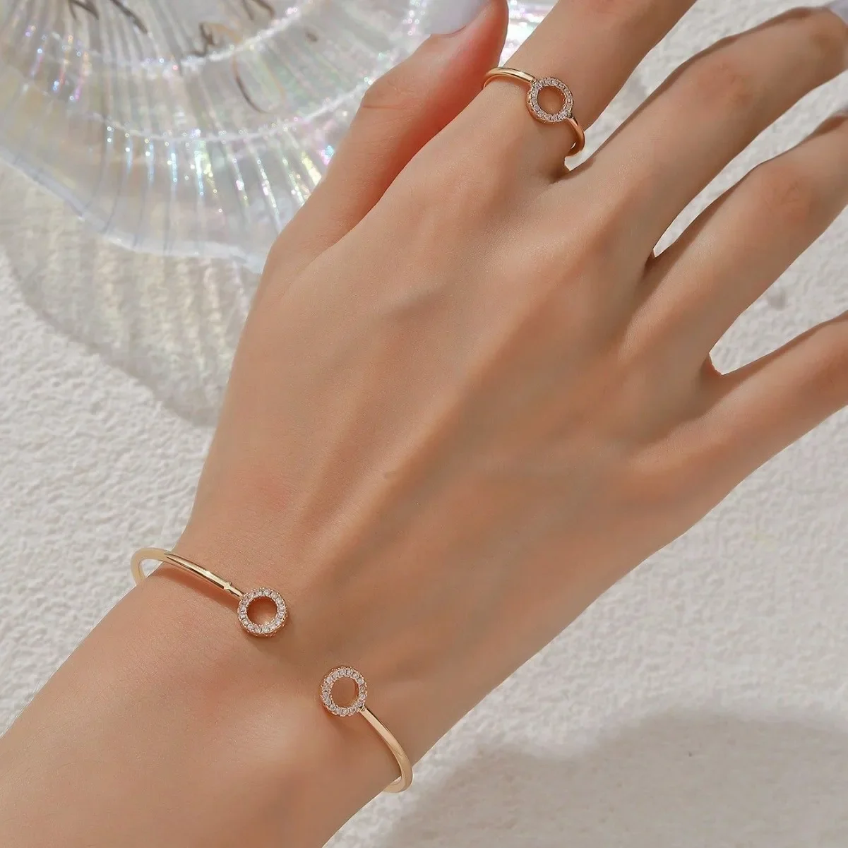 Роскошный элегантный простой комплект ювелирных изделий для рук новый браслет в