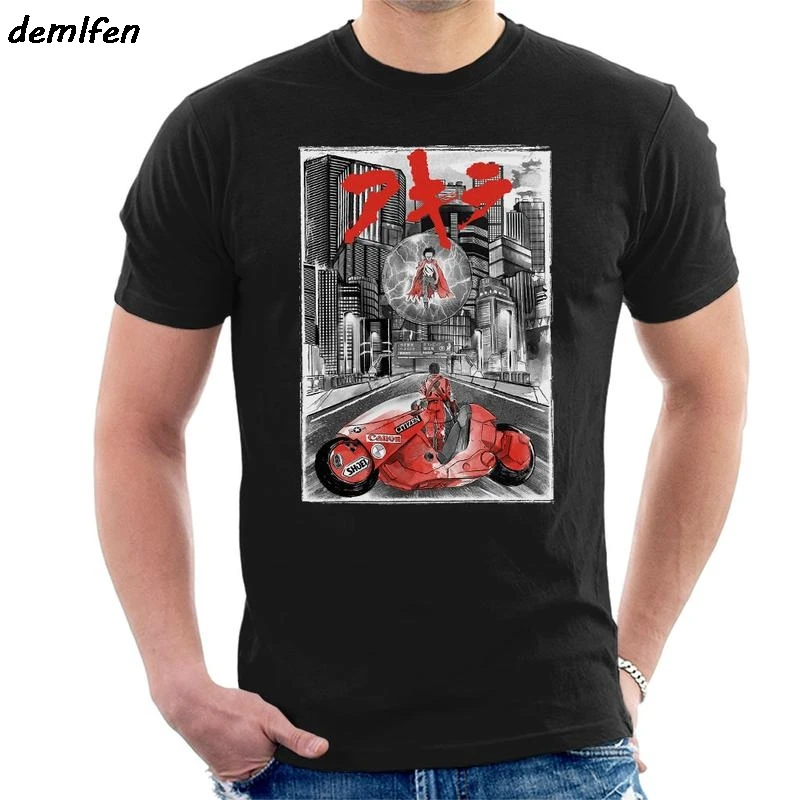 

new anime Akira Welcome To Neo Tokyo Citycscape Men's T-Shirt harajuku streetwear men short sleeve o-neck cotton shirt tees tops