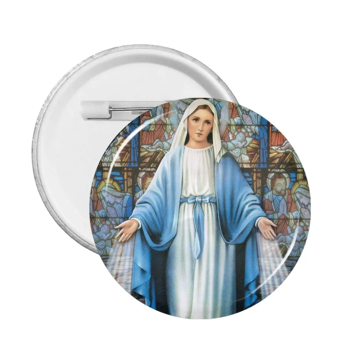 

PVC Mary Mother Of God Soft Button Pin Funny Badge Christian Pins Brooch for Clothes Jewelry Accessories Gift
