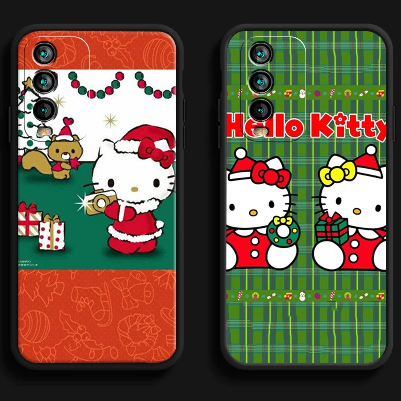 

Christmas Hello Kitty Phone Cases For Xiaomi Redmi 9A 9T 8A 8 2021 7 8 Pro Note 8 9 Note 9T 7A Coque Funda Back Cover Carcasa