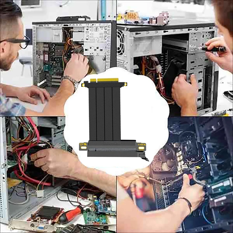 PCI-E 8X до 16X 180 ° плоская головка USB4.0 GPU графическая карта Удлинительный кабель PCI