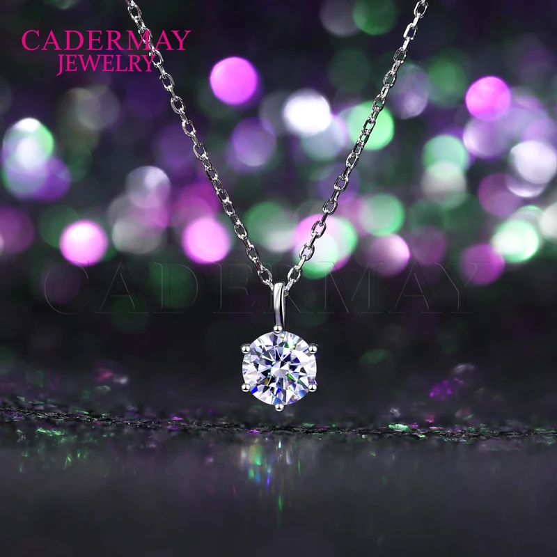 В наличии Сертификат GRA 1 карат D VVS1 Муассанит Ожерелья с подвеской для женщин 6