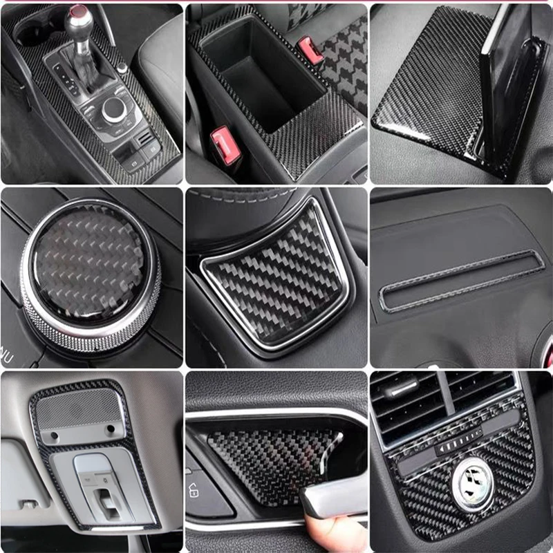 Углеродное волокно для Audi A3 8V S3 интерьер переключения передач кондиционер AC CD
