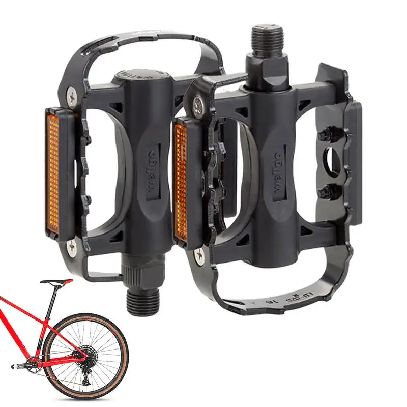 

Flat Bicycle Pedals Semi Aluminum Alloy Bicycle Pedals Cycling Pedals With Removable Reflective Strips And Double Sided Cleats