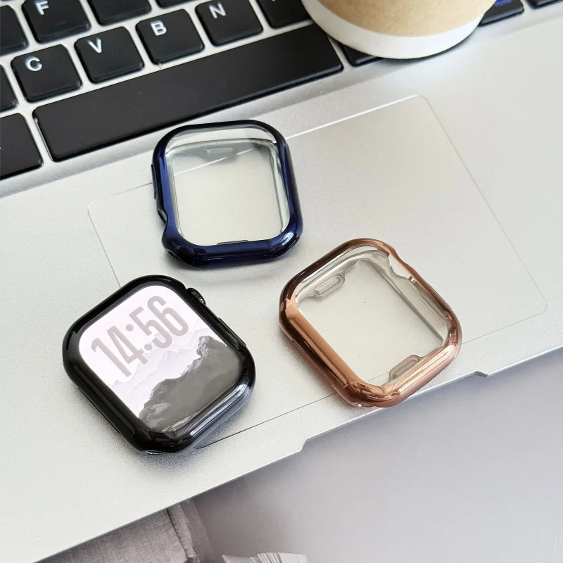 Фото Чехол из ТПУ для Apple Watch Series 11, 10, 9, 8, 7, SE, 6, 5, 4, 41 мм, 44 мм, 40 мм, 45 мм, 42 мм, 46 мм, защитный бампер для экрана, аксессуары для iWatch №3