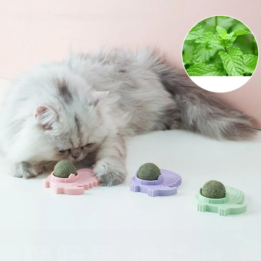 

【 New Arrivals 】Cat Catnip Ball Rotatable Edible Licking Balls Mint Ball Kitten Teeth Cleaning Toys Pet Health Supply