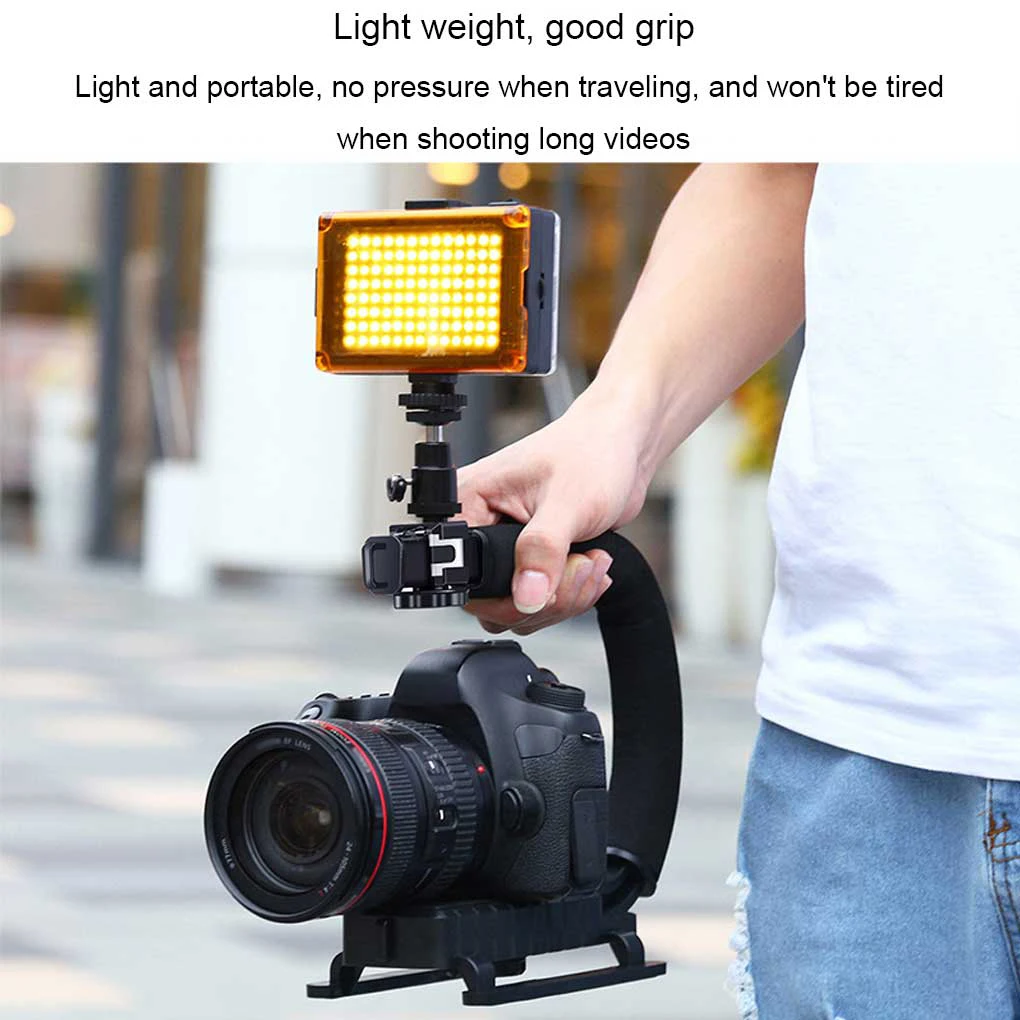 

Handheld U-grip Holder Stabilizer Cold Shoe Nonslip Camera Top Mount Handle Photography Hand Grip Tripod Accessory