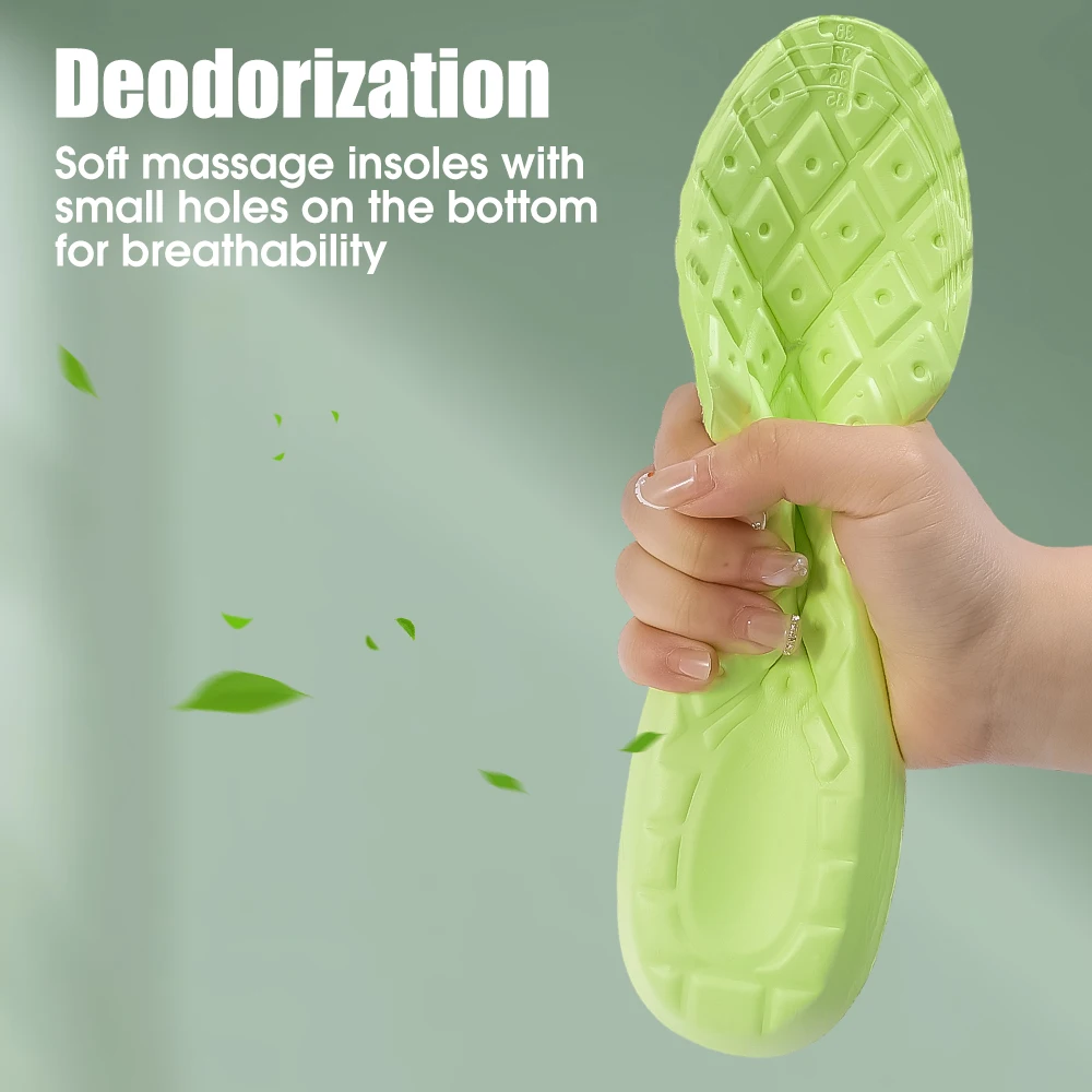 4pcs Summer EVA Sports Insoles Breathable Deodorization Unisex Insoles Soft High Elasticity Shock Absorption Running Accessories