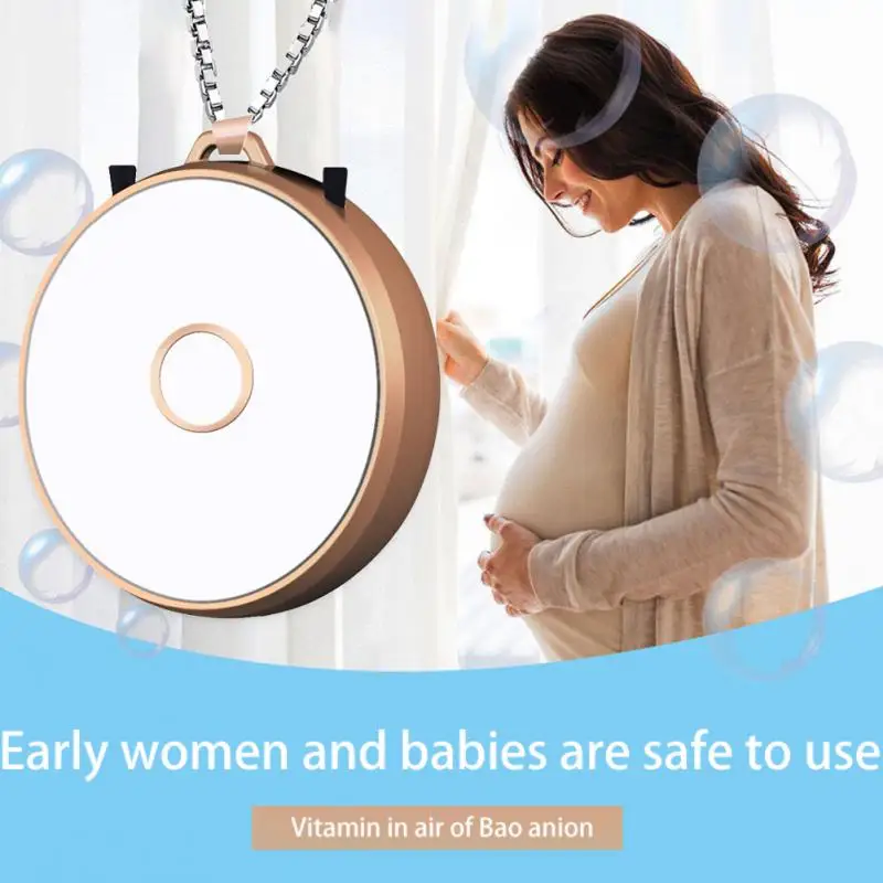 

Portable Wearable Air Purifier Personal Mini Air Necklace Negative Ion Air Freshener No Radiation Low Noise For Adults Kid USB