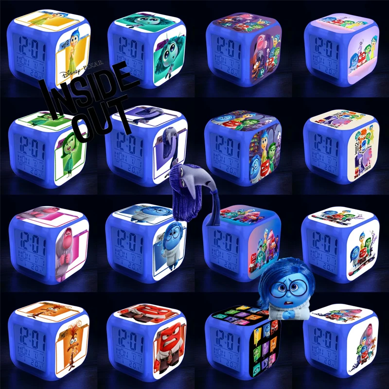 Будильник с датчиком и 2 мультяшными персонажами Disney аниме фигурки Joy Anger печаль