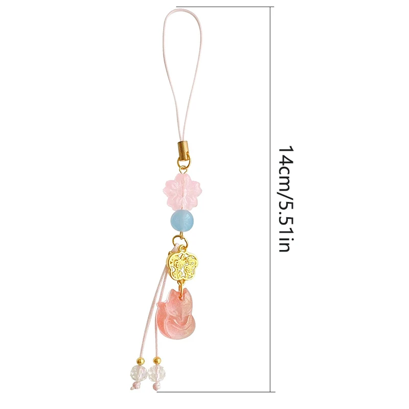 Кулон с лисой глазурью миндальное печенье брелок бисером цепочка для телефона