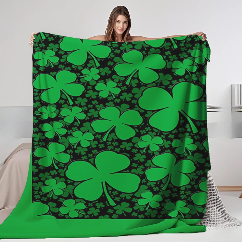Фото Good A Shamrock Field for St Patricks Day Одеяло manta sofá: фланелевое одеяло, festa del papà regalo и Plaid de luxe №1