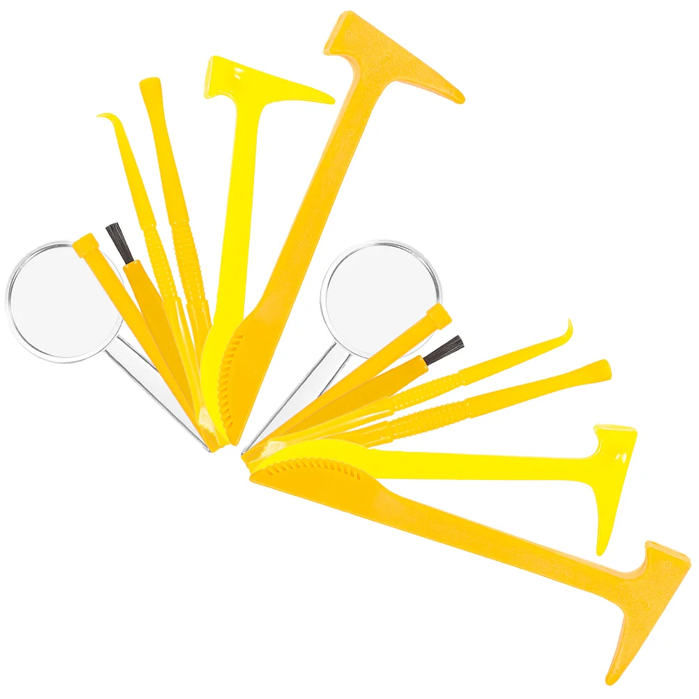 

2 Sets of Digging Tools Gemstone Digging Kit Small Digging Brush Chisel Hammer Learning Toy Tools