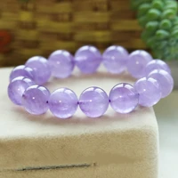 natural lavender purple amethyst quartz round beads bracelet 14mm clear faceted beads bracelet gemstone wealthy amethyst aaaaaa