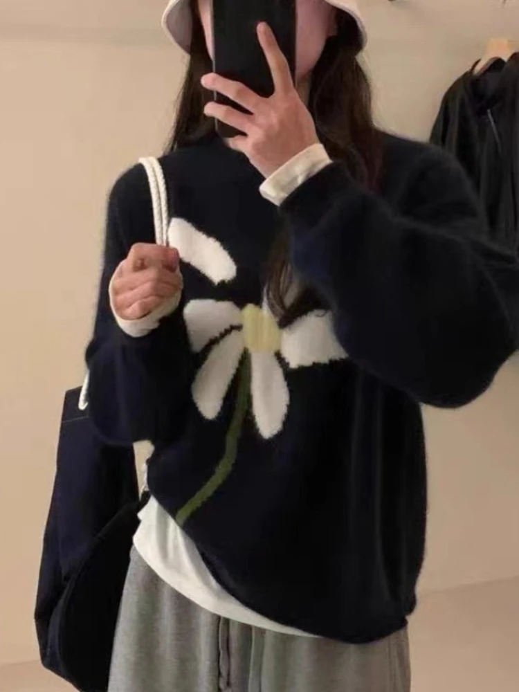 Jielur модный изящный Тюльпан Цветок абрикосовый свитер для женщин осень зима