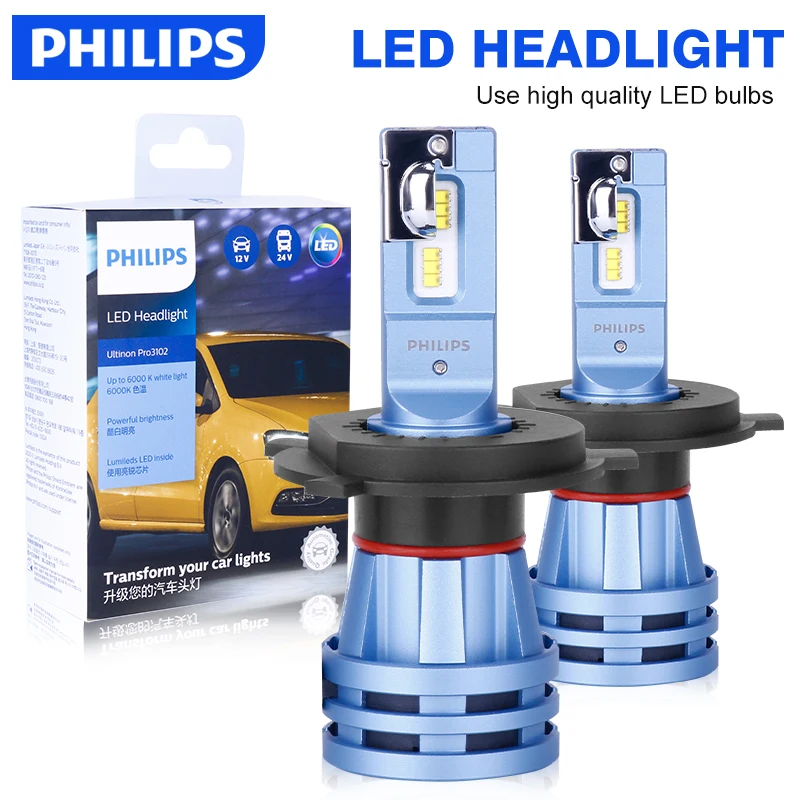 

Светодиодные Лампы Для Фар Philips Ultinon Pro3102 H7 H4 H8 H9 H11 9012 9005 9006 HB3 HB4 Canbus 6000K Без Ошибок Для Автомоб...