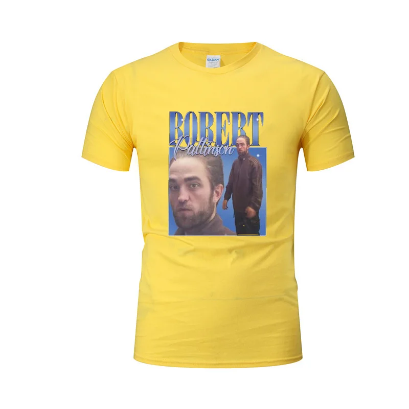 

New Robert Pattinson Standing Meme T Shirt for Men/Women 100 %Cotton Tee Tops Rob Tshirts Short Sleeved Fashion Couple T-shirt